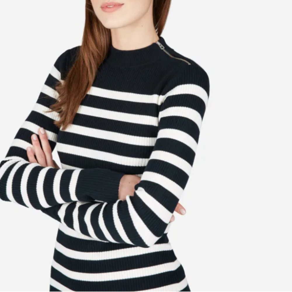 Everlane The Breton Ribbed Cotton Sweater Dress in size S
